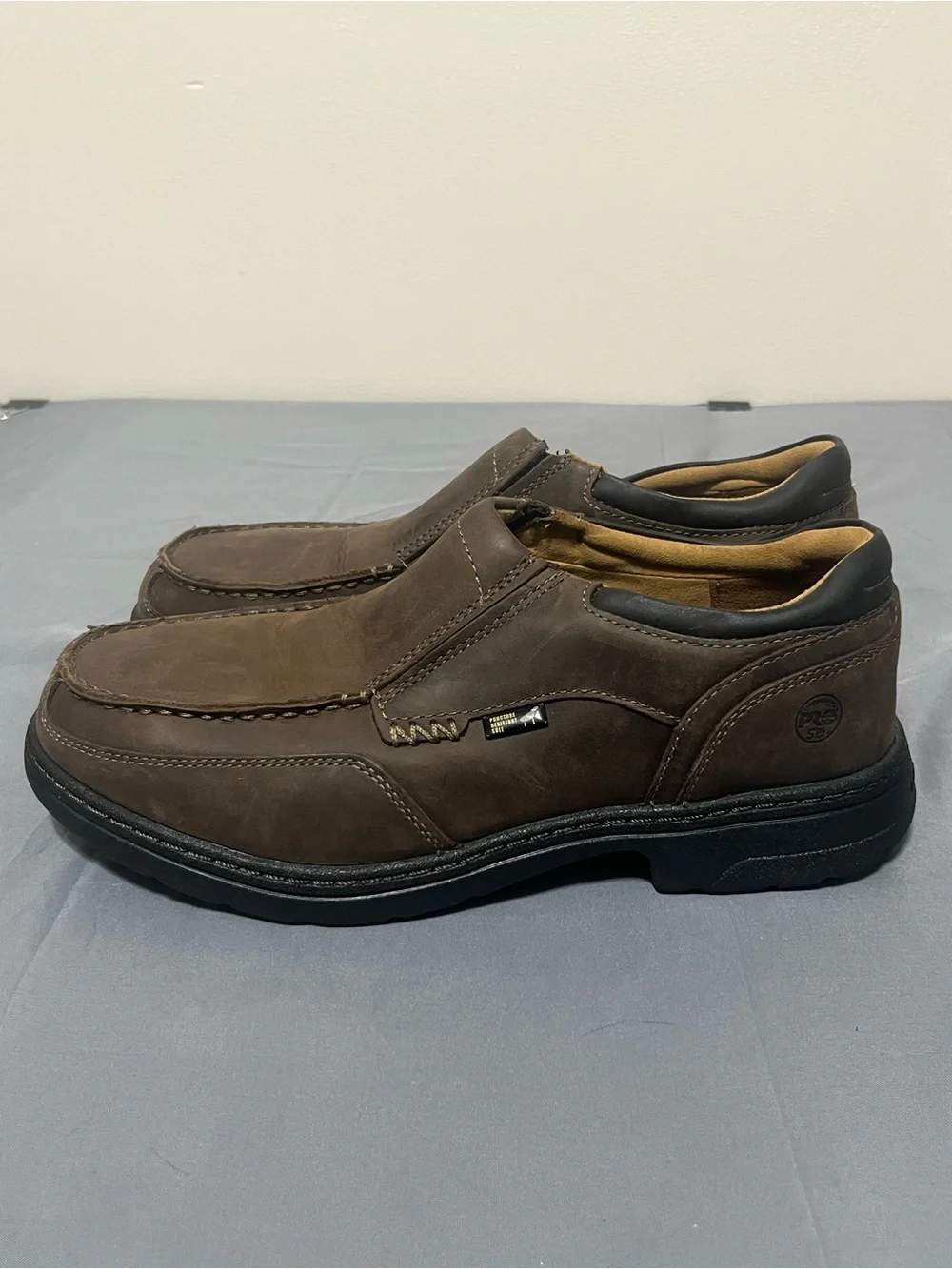 Timberland PRO ESD Anti-Fatigue Slip On Leather Work Shoes Mens 10.5W Brown